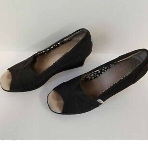 Toms Calypso Wedges - Slip-On Peep /Open Toe Shoes - Picture 3 of 11